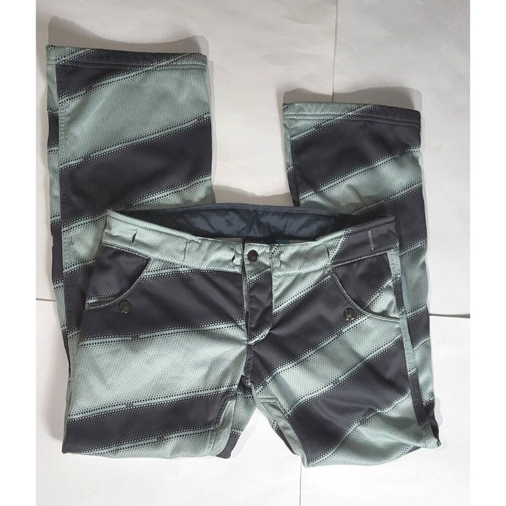 686 Men's Snowboard Fleece Lined Pants In Gray & Green Size Medium